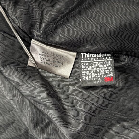 Wilsons Leather Mens Jacket Thinsulate Black Button-Down Lined Size XL - Picture 16 of 16